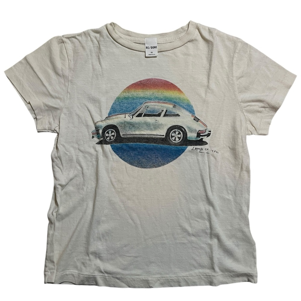 Re/done Ivory Porsche Tee XS